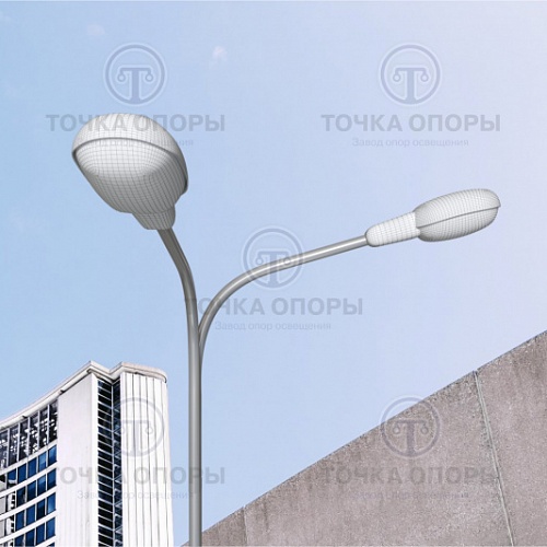 К2-1,5-1,5-90-Ф4 двухрожковый разнонаправленный под 90° консольный кронштейн